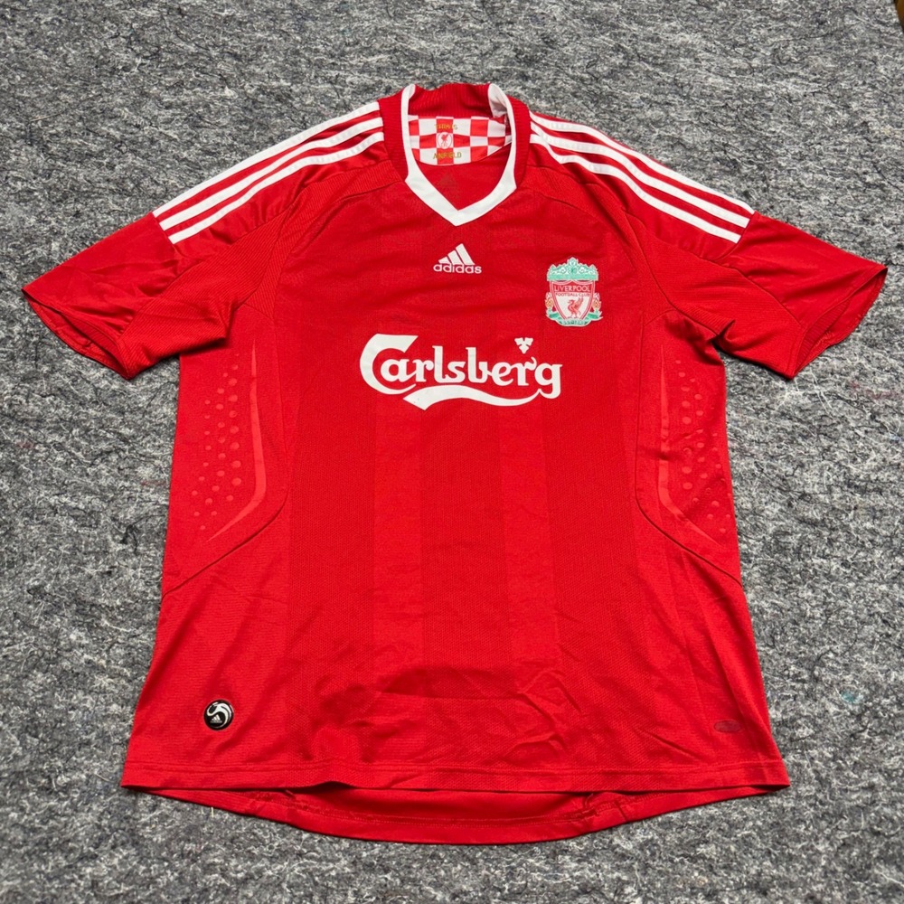 Adidas Liverpool FC 2008-2010 Home Jersey Red Carlsberg Soccer Shirt Mens M